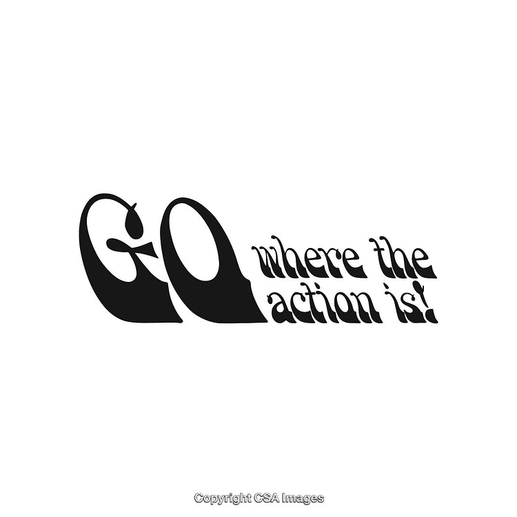 Retro Artwork Featuring Motivational Phrase in Bold Typography