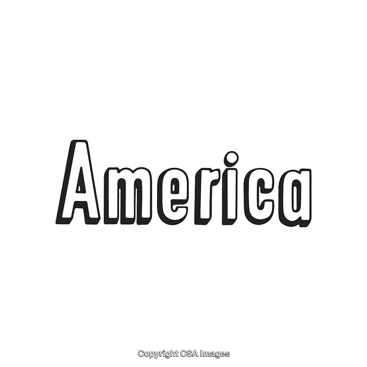 Stylized America Text in Bold Font on White Background