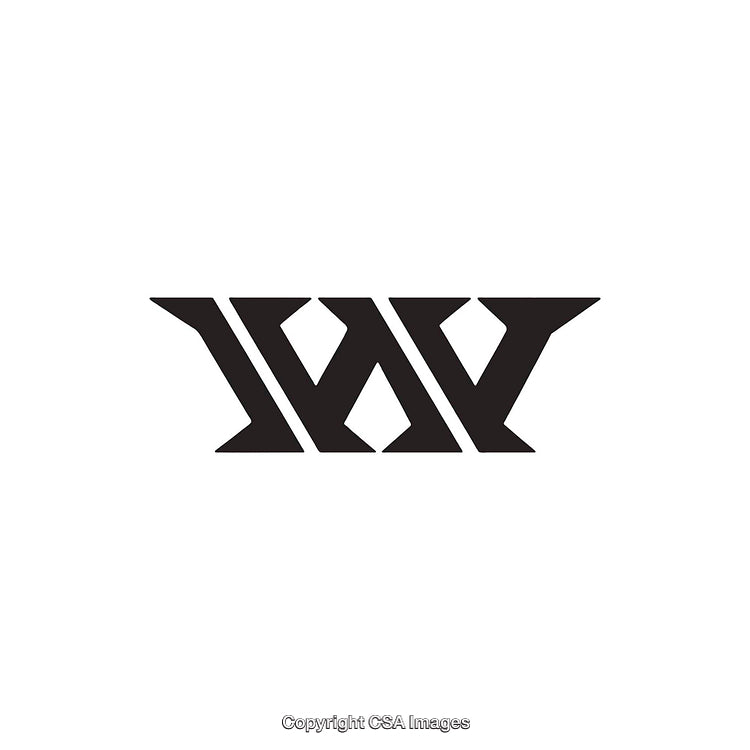 Modern Black Letter W Logo on White Background