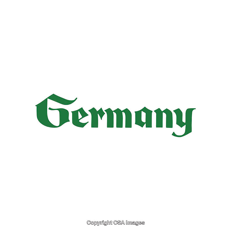 Green Germany Text in Decorative Gothic Font on White Background