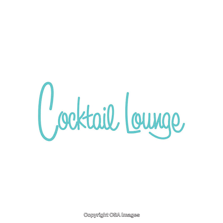 Elegant Blue Script Text for Cocktail Lounge Sign or Branding