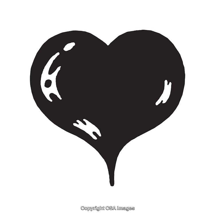 Black Dripping Heart Illustration with Bold Artistic Design