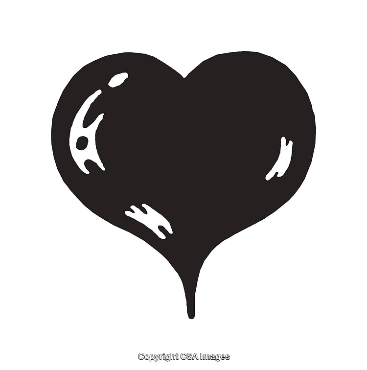 Black Dripping Heart Illustration with Bold Artistic Design