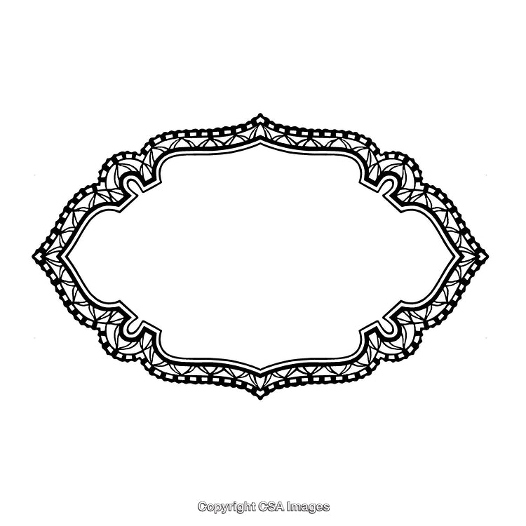 Intricate Decorative Black and White Border Design with Detailed Pattern