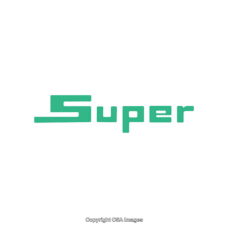 Minimalist Green Super Text Design on White Background