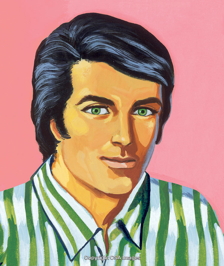 Charming Portrait of a Man in Vibrant Artistic Style with Warm Colors