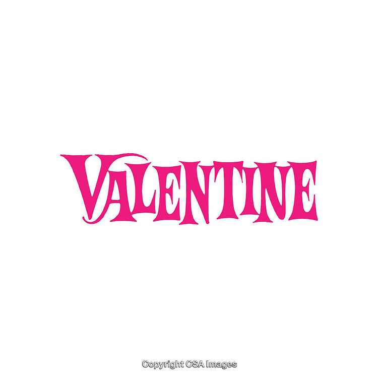 Vibrant Pink Valentine Text on a Clean White Background