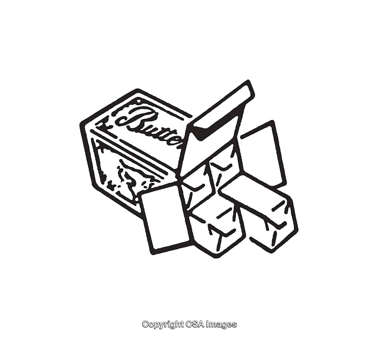 Black and White Line Art of Butter Icon Illustration