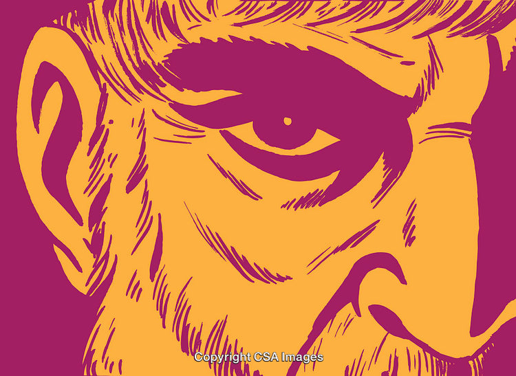Colorful Artistic Portrait Illustration with Bold Lines and Expressive Features