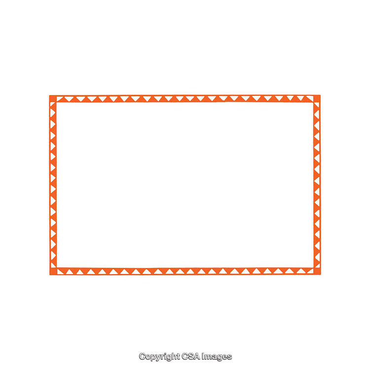 Minimalistic Orange and White Decorative Frame with Geometric Triangle Pattern