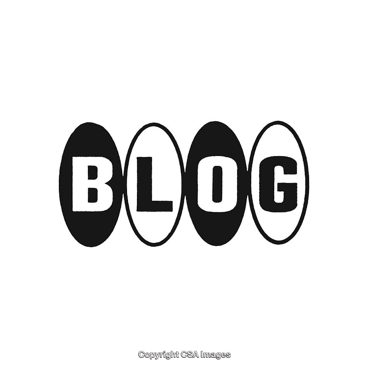 Black and White Blog Text Logo in Stylized Circles Design
