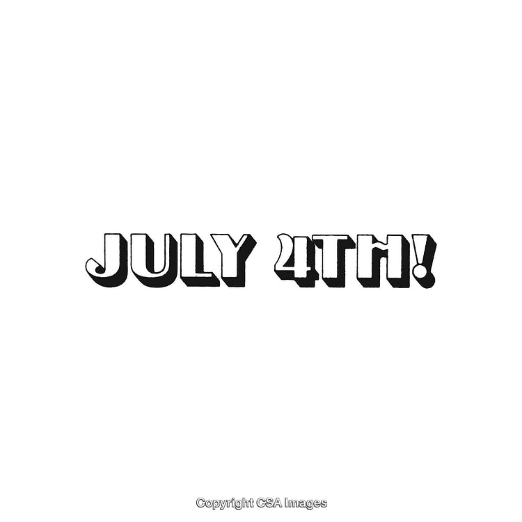 Bold Black and White July 4th Typography Celebration Design