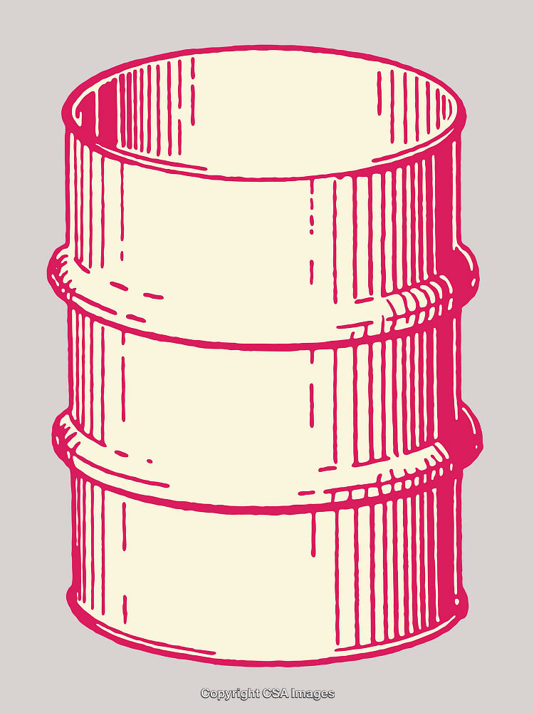 Illustration of Cylinder Barrel in Bold Red and Cream Shades