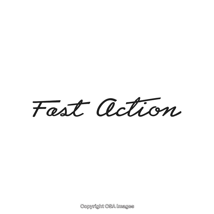 Elegant Script Text Reading 'Fast Action' on Minimal White Background