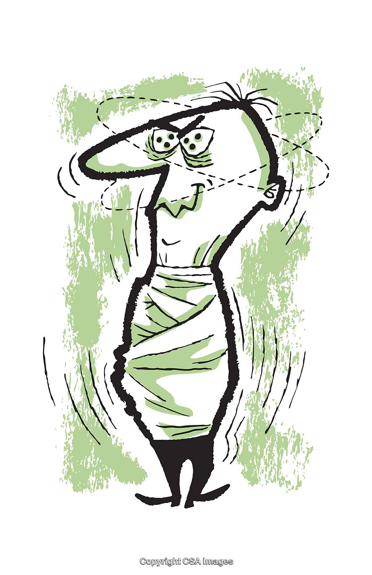 Quirky Cartoon of a Wrapped-Up Character with Vibrant Colors