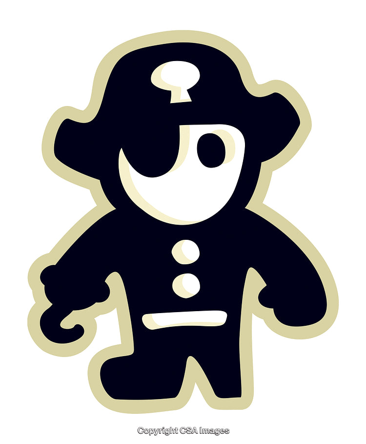 Illustrated Pirate Character Design Featuring Cartoon Style and Distinctive Details