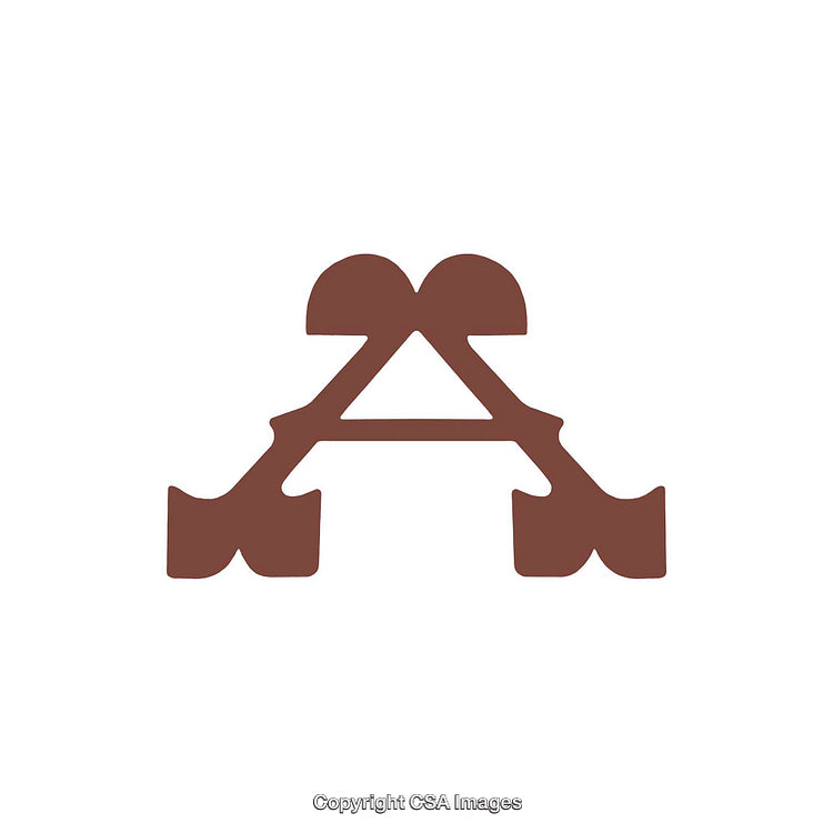 Stylized Representation of the Letter A in Artistic Brown Design