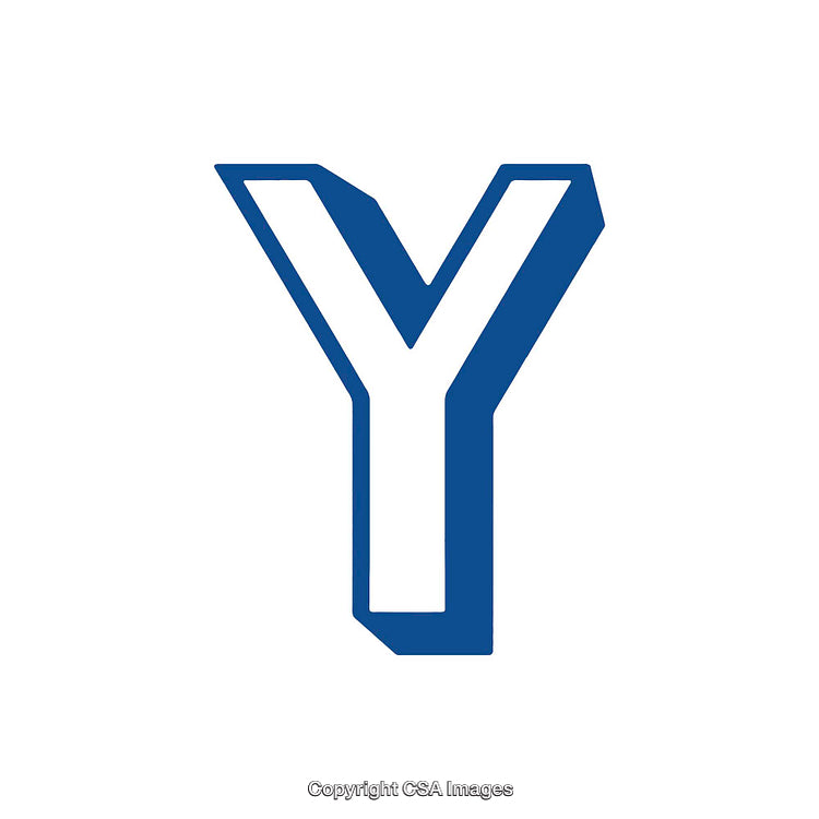 Bold Blue and White Letter Y Icon on White Background