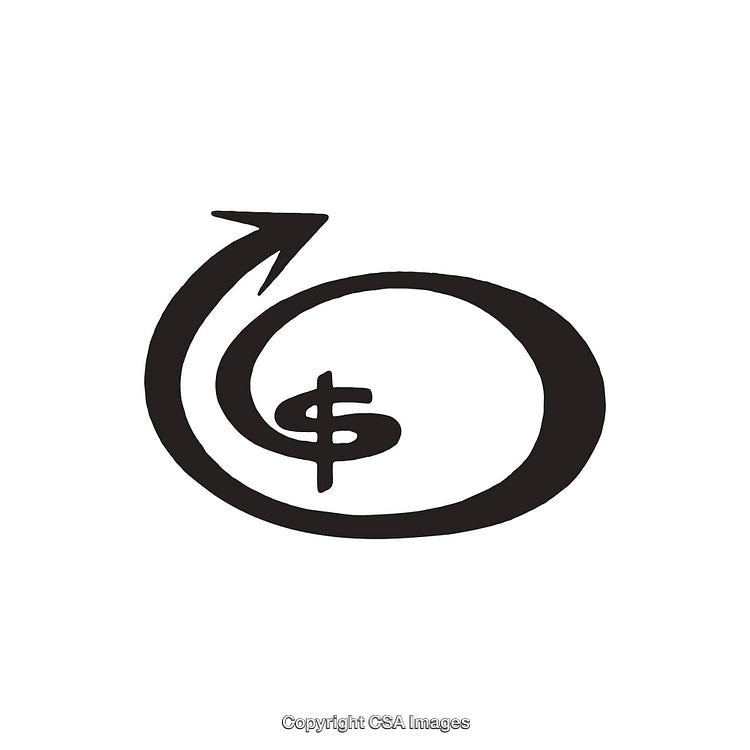 Abstract Symbol Illustrating Financial Growth and Progress in Black and White Design