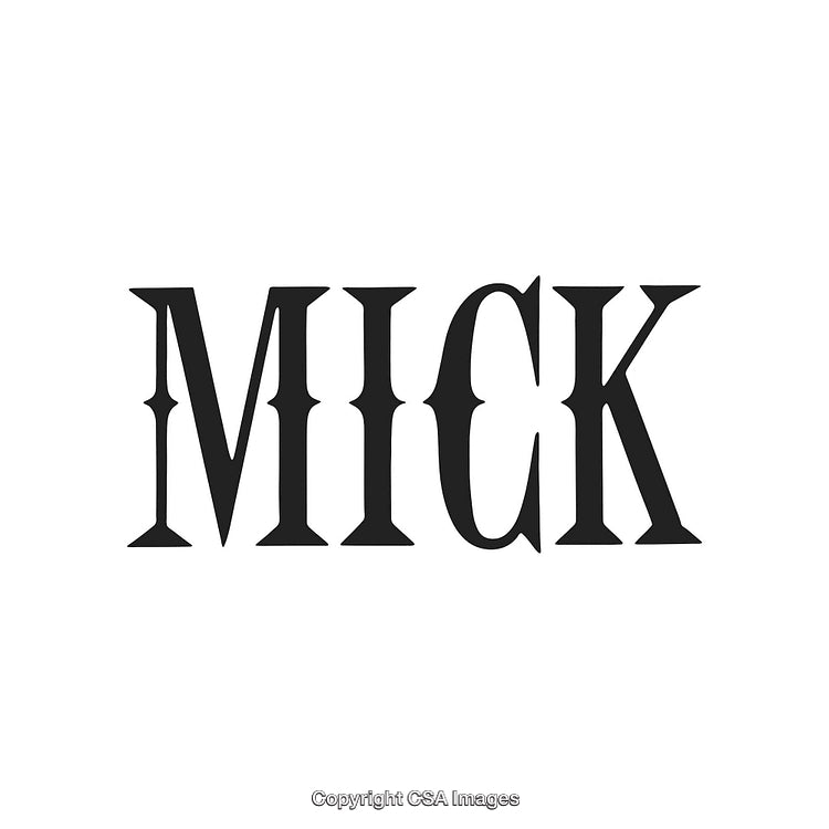 Classic Typography Featuring The Word 'Mick' in Bold Serif Lettering