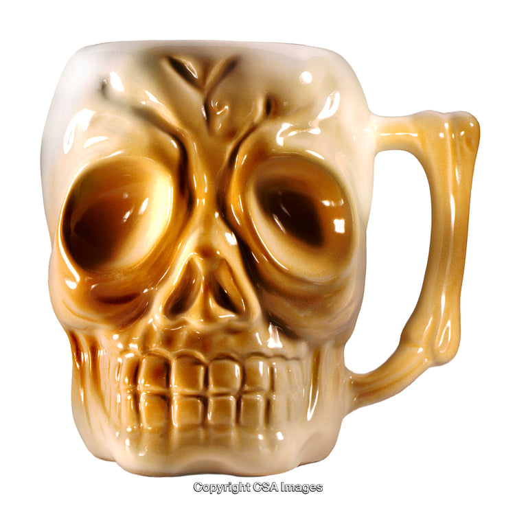 Ceramic Skull Mug with Unique 3D Design in Earthy Colors