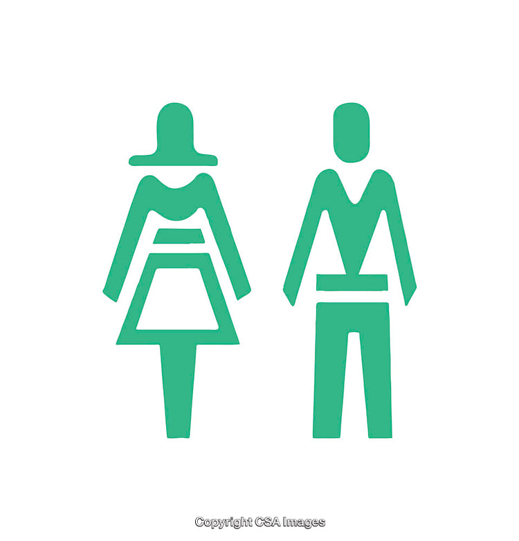 Stylized Green Male and Female Icons Representing Gender