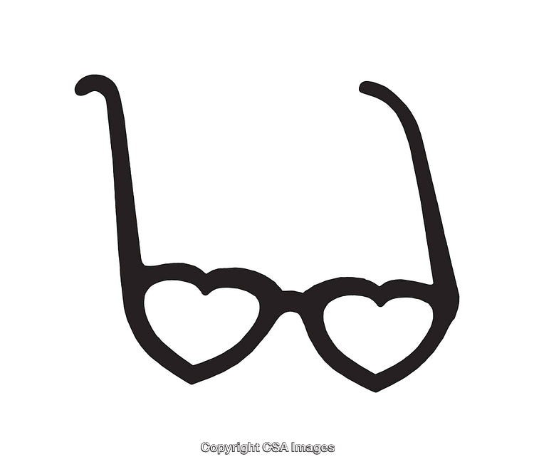 Heart-Shaped Glasses Line Art With Minimalist Design