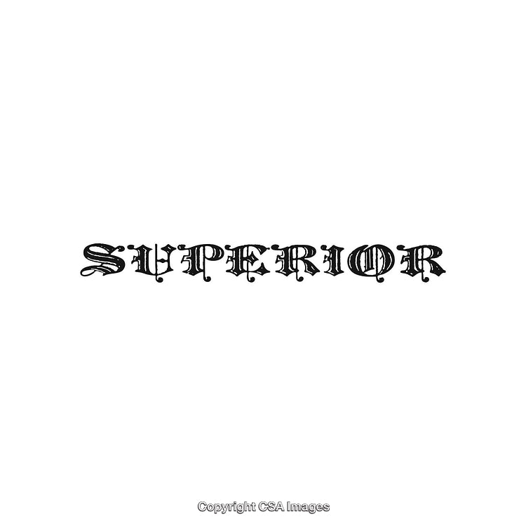 Gothic Black Letter Typography Spelling Superior in Decorative Calligraphy Style