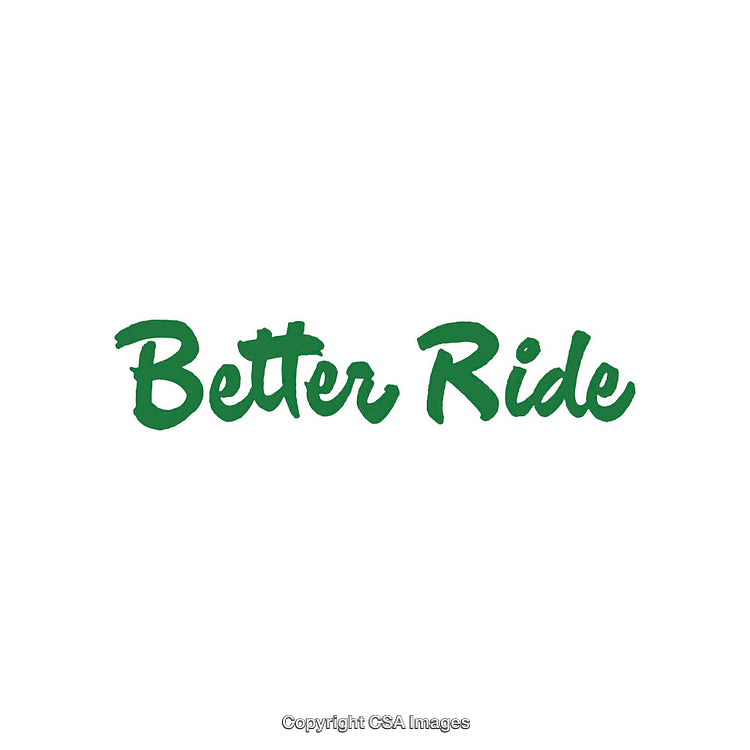 Green Scripted Logo Design Depicting the Words Better Ride on White Background