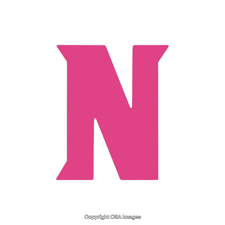 Bold Pink Letter N Isolated on a Clean White Background