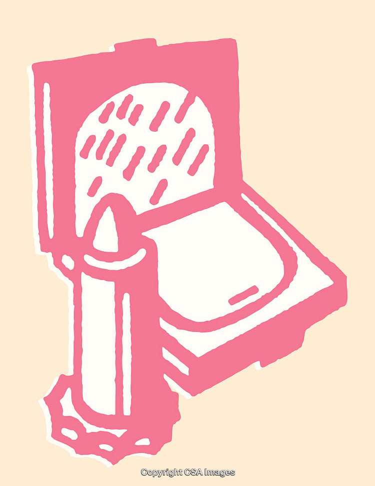Stylized Pink Cosmetic Items on Beige Background with a Simplistic Design