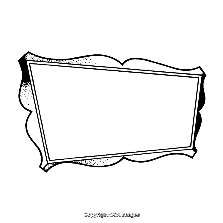 Vintage Black and White Decorative Border with Blank Space