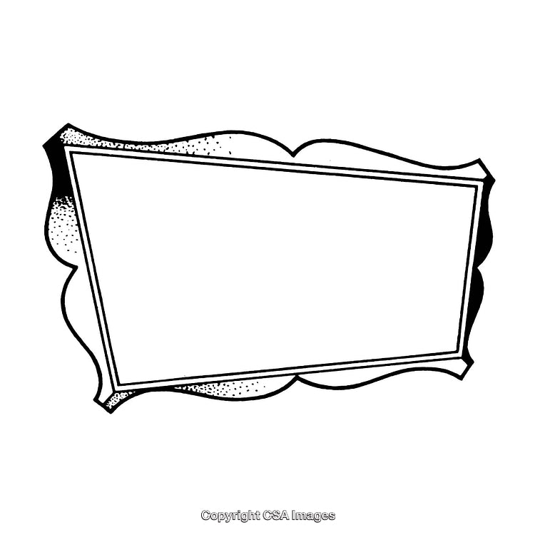 Vintage Black and White Decorative Border with Blank Space