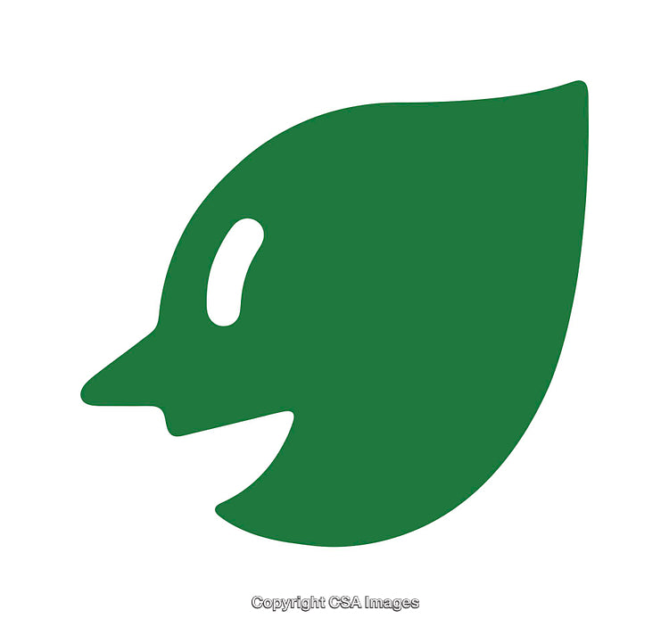 Green Nature Icon with Organic Leaf Illustration and Clean Design