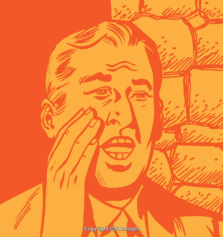 Retro Illustration of a Man with Expressive Emotion and Bold Colors
