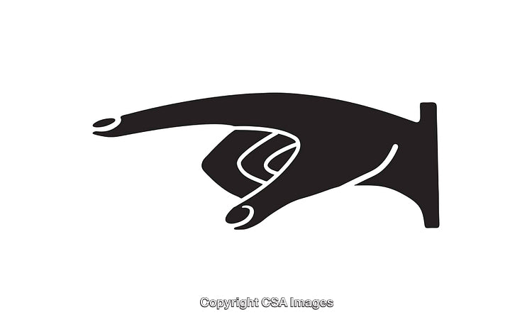 Minimalistic Black and White Hand Gesture Icon Illustration