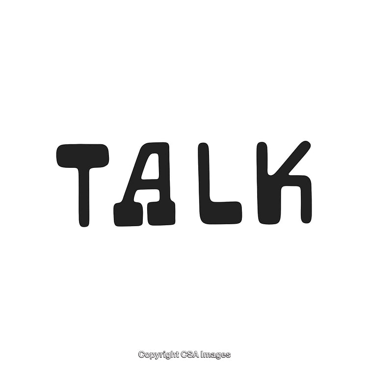 Bold Monospace Font Word 'Talk' on White Background