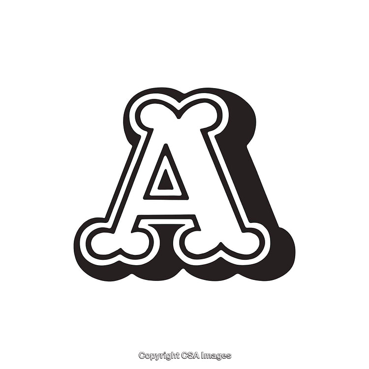 Stylized Black and White Letter 'A' With Unique Artistic Design