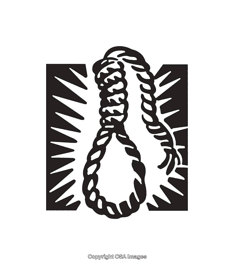 Black and White Line Art of a Knotted Rope Illustration