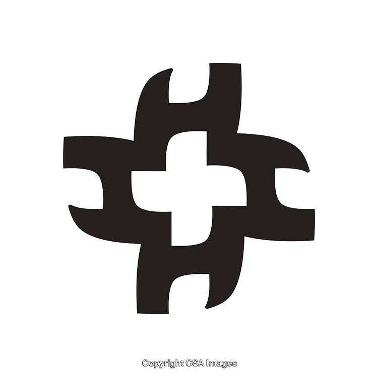 Abstract Black and White Geometric Illustration of Intricate Line Art Design