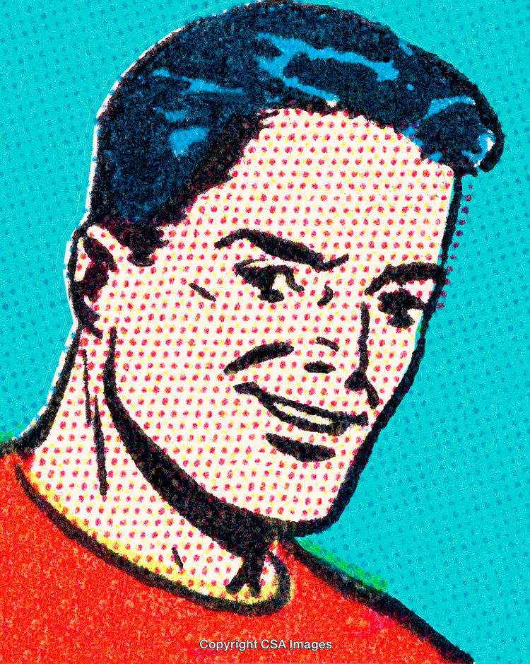 Colorful Comic-Style Portrait of a Smiling Man With Retro Vibes