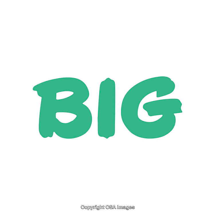 Bold Green Text Image Featuring the Word 'Big' on White Background