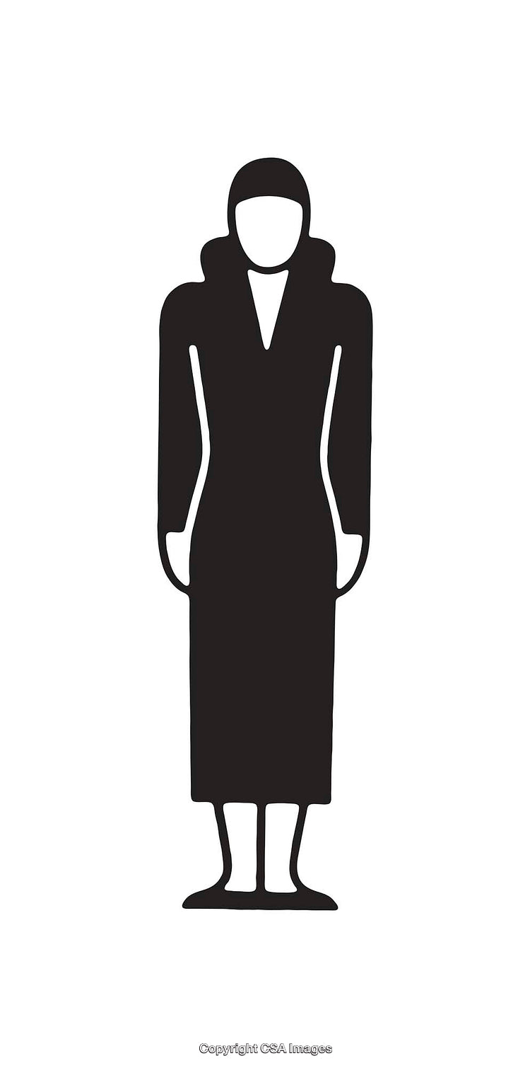 Black and White Icon of a Simplified Human Figure