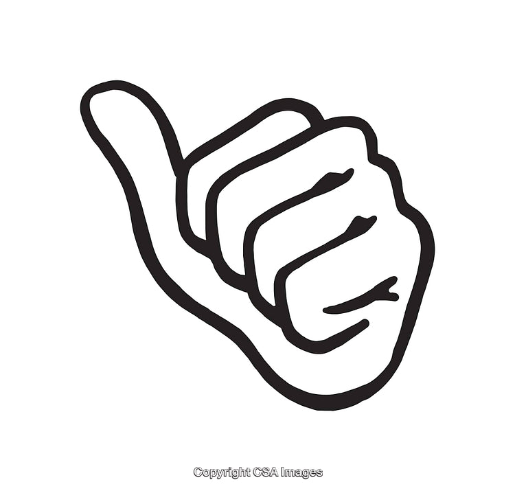 Black and White Line Art of Hand Making a Gesture