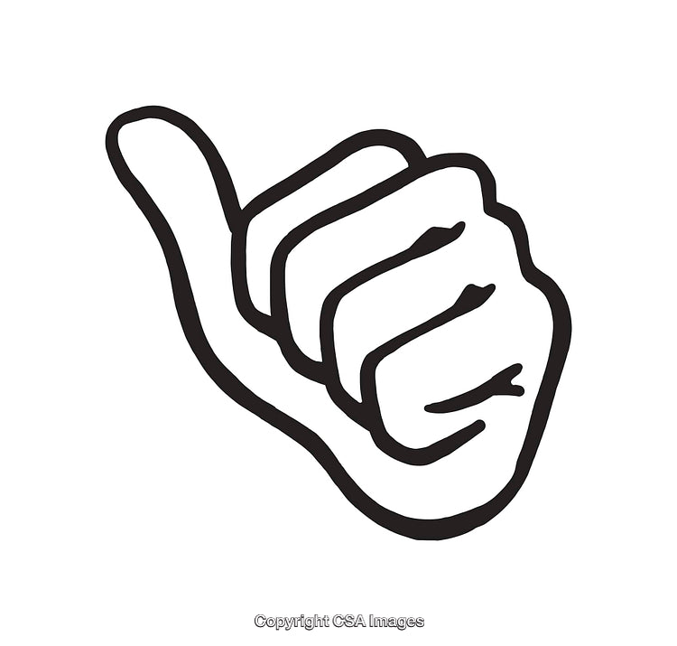 Black and White Line Art of Hand Making a Gesture
