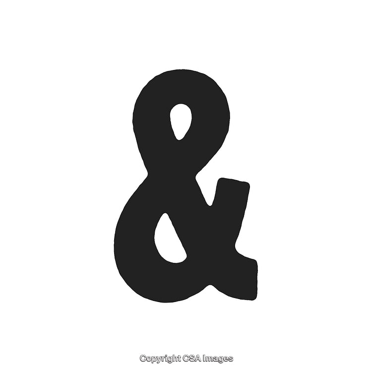 Hand-Drawn Black Ampersand Symbol Isolated on White Background