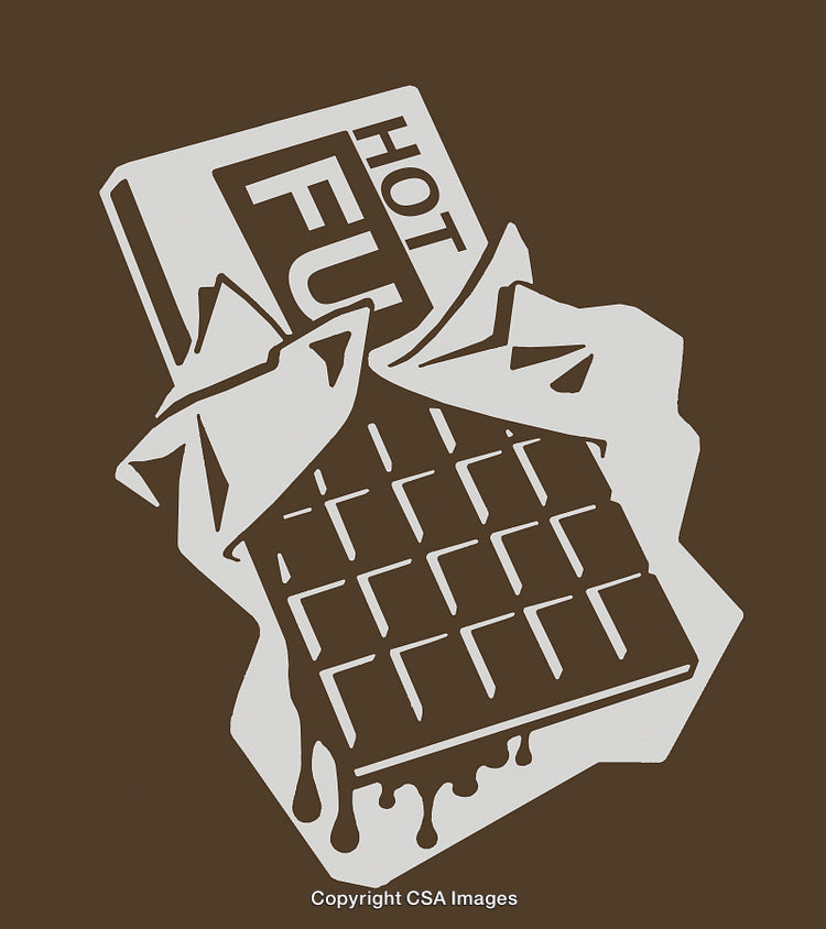 Illustration of a Chocolate Bar with Wrapper and Melting Effects