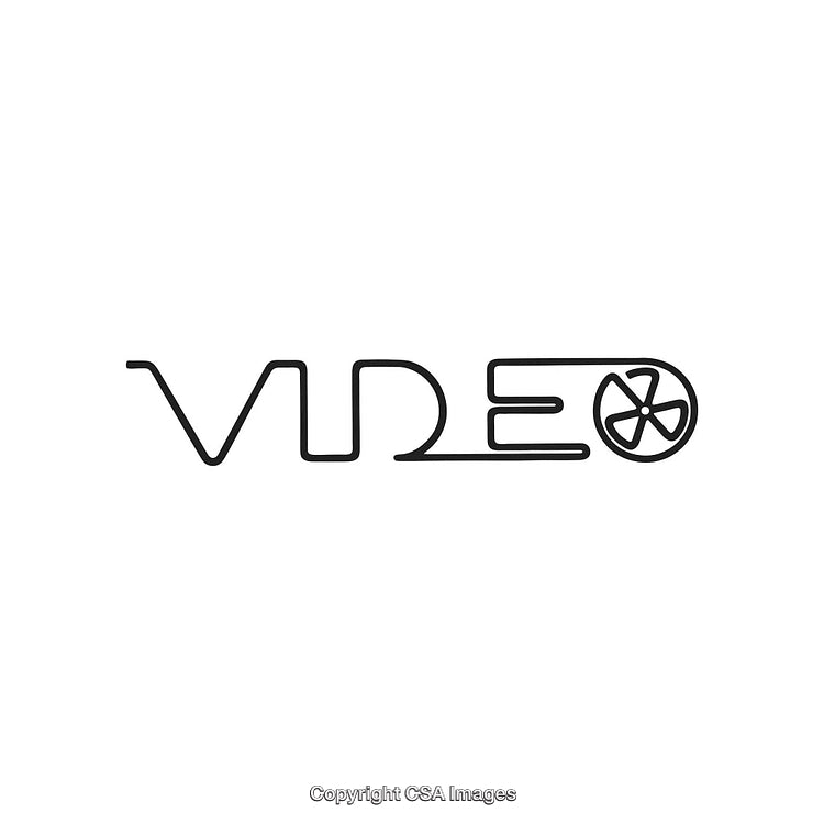 Minimalist Design Vector of the Word Video with Reel Element