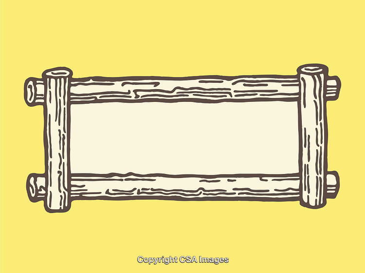 Rustic Wooden Frame On Yellow Background for Creative Design and Decor