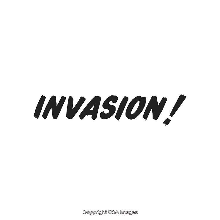 Bold Text Depicting the Word 'Invasion' with Dramatic Styling
